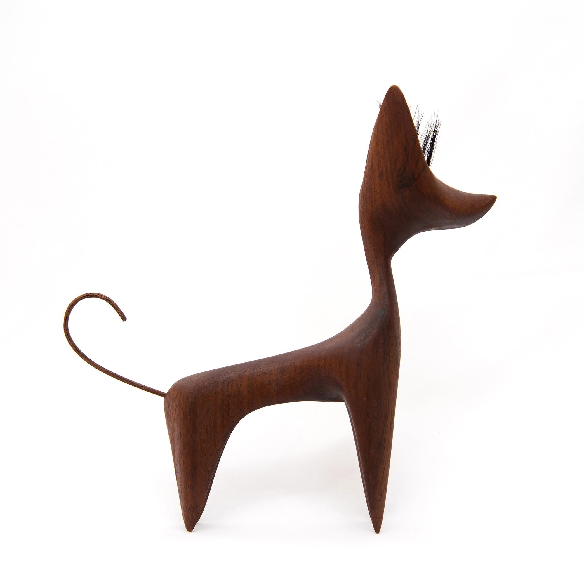 Contemporary Lola by Design VA . Xoloitzcuintle Wood Sculpture For Sale