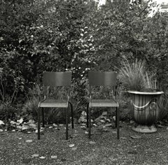 Absence and Presence, Paris - Black and White, Garden, Chairs, Signed