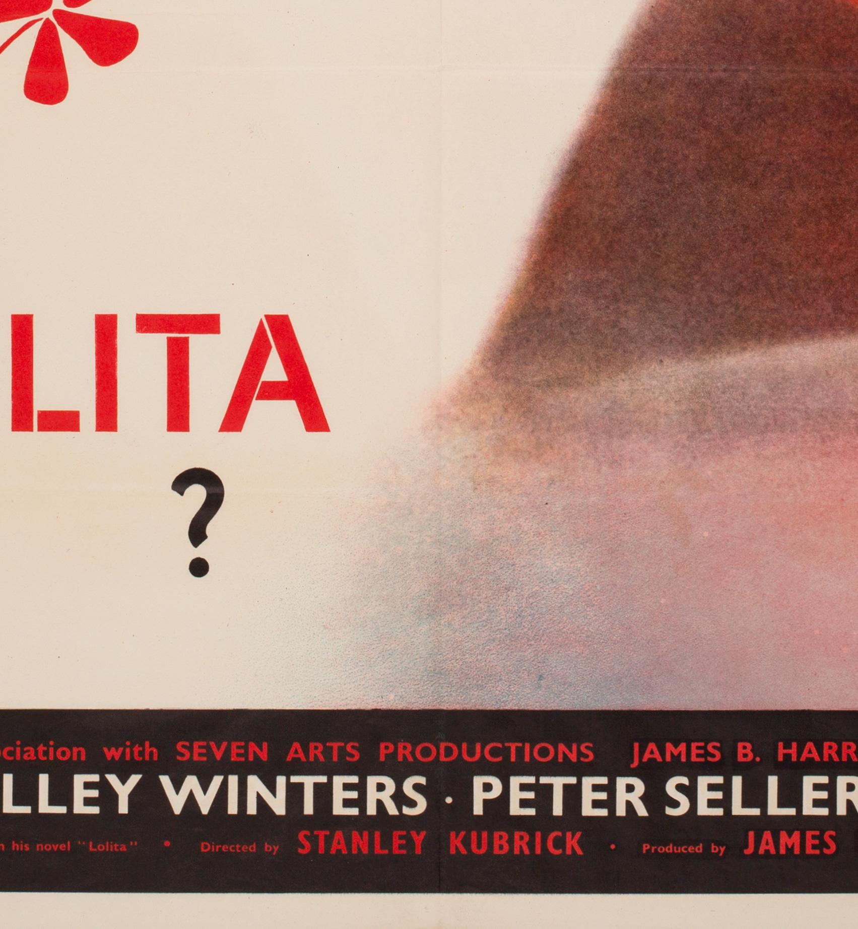 Lolita 1962 UK Quad Film Movie Poster In Good Condition For Sale In Bath, Somerset