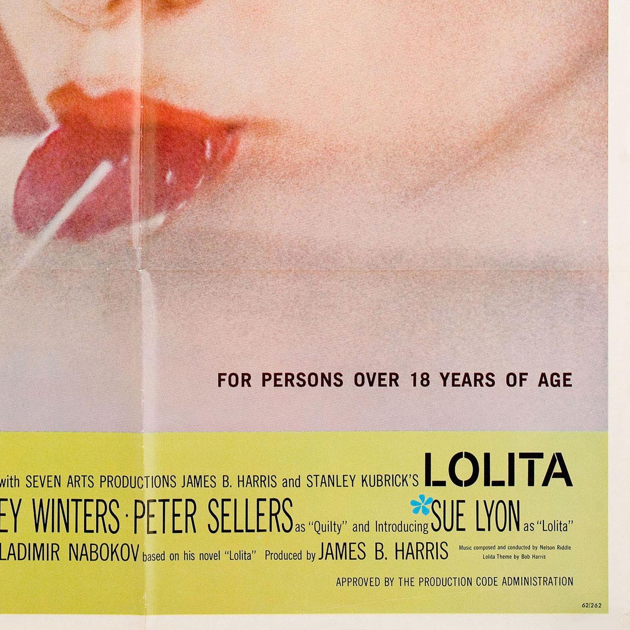 Affiche du film U.S. One Sheet Lolita, 1962 Bon état - En vente à New York, NY