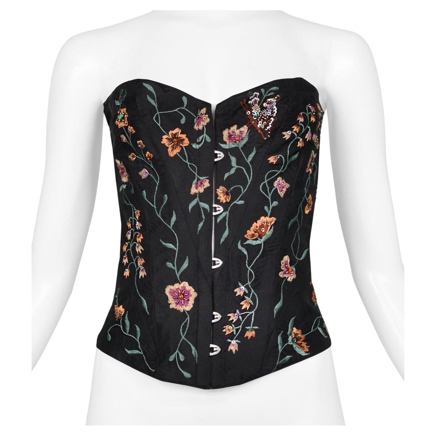 Lolita Lempicka Floral Embroidered Bustier 2000