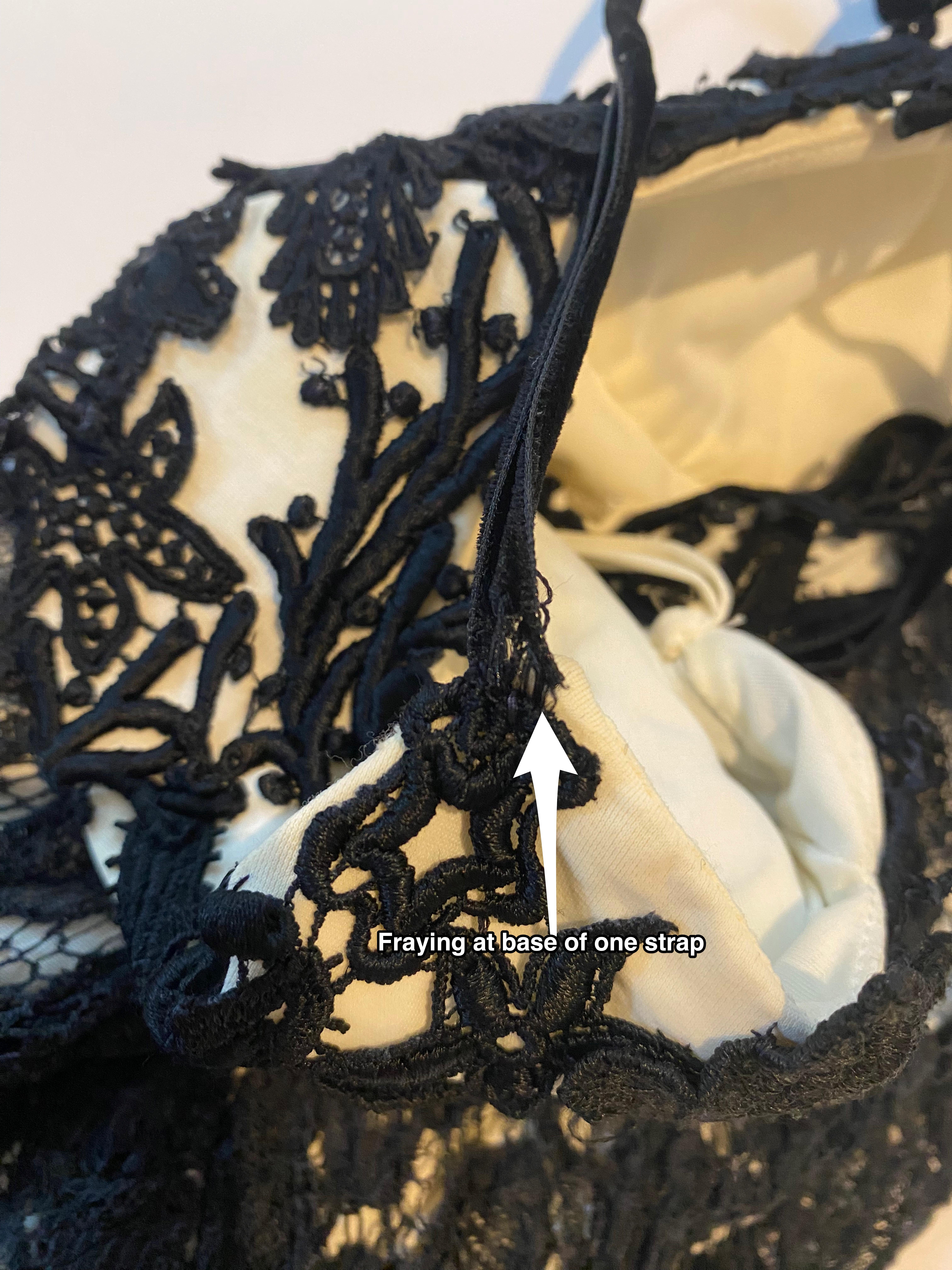 Lolita Lempicka FW 1995 Black white sheer crochet lace overlay bustier dress 40 For Sale 14