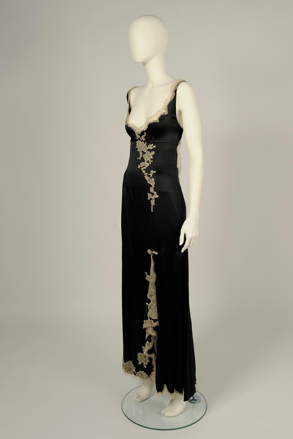 Lolita Lempicka Runway Lace-Trimmed Open-Back Slip Dress Gown:: automne-hiver 1998 9