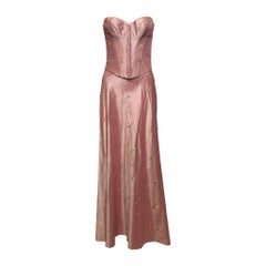 Lolita Lempicka S/S 2000 Embroidered Silk Corset and Maxi Skirt Ensemble