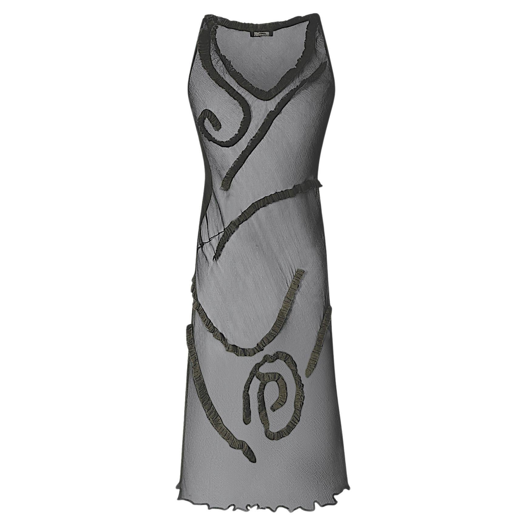 Lolita Lempicka Sheer Silk Appliqué Dress For Sale