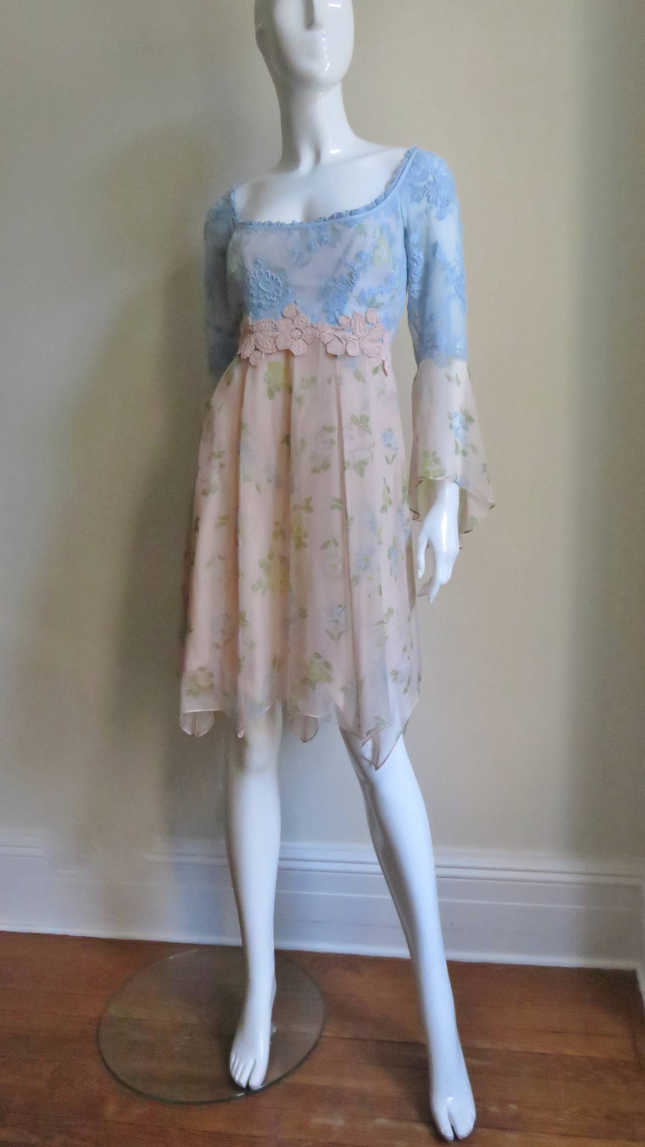 Lolita Lempicka Silk Dress with Lace 1