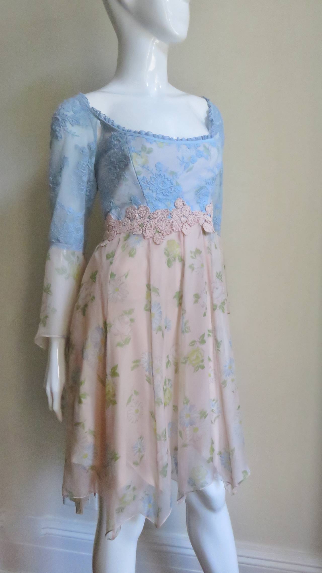 Lolita Lempicka Silk Dress with Lace 2