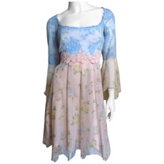 Vintage Lolita Lempicka Silk Dress with Lace