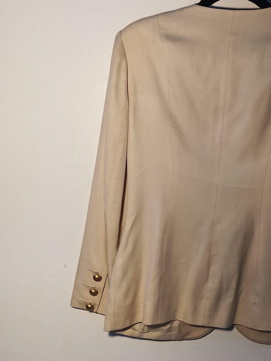Lolita Lempicka Vintage-Blazer in Creme mit Goldknöpfen, Frankreich, 1990er Jahre im Angebot 1