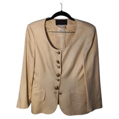 Lolita Lempicka Vintage-Blazer in Creme mit Goldknöpfen, Frankreich, 1990er Jahre
