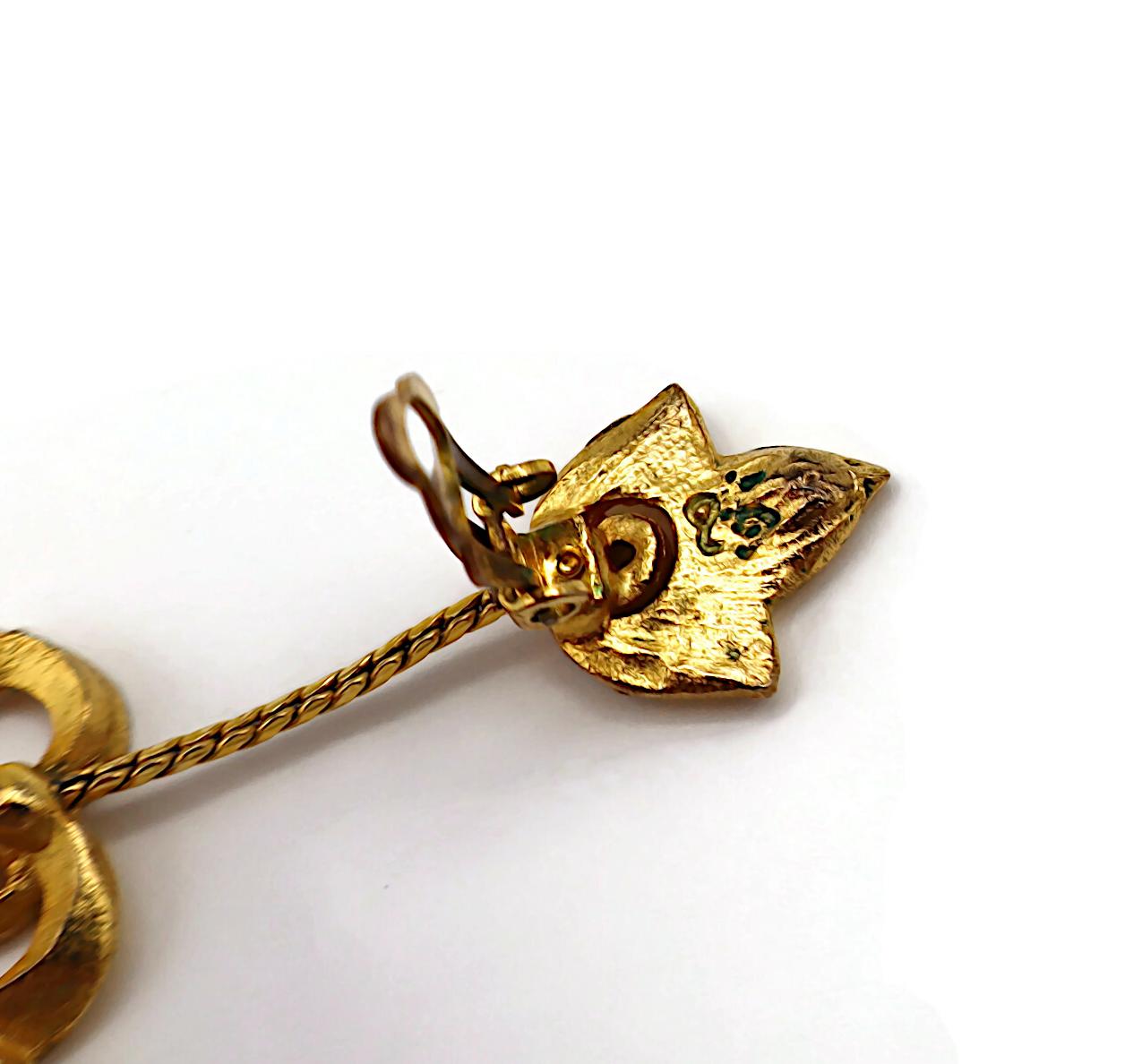 LOLITA LEMPICKA Vintage Gold Tone Pierced Heart Dangle Earrings For Sale 6