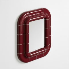 Lolita Modular Mirror - Deep Burgundy High-Gloss Ceramic-Inspired Finish
