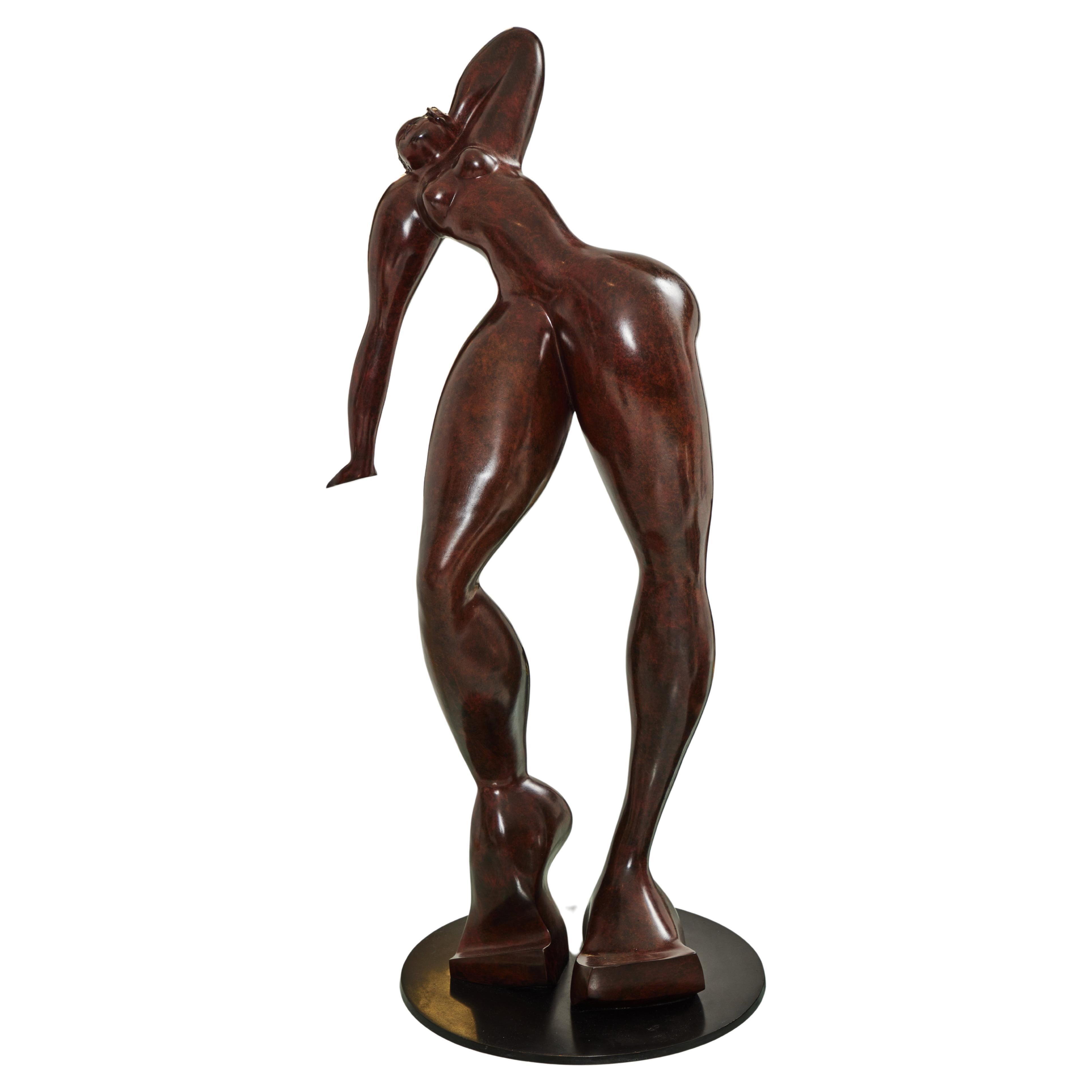 "Lolita"  Patinated Bronze Sculpture by Francoise Abraham For Sale