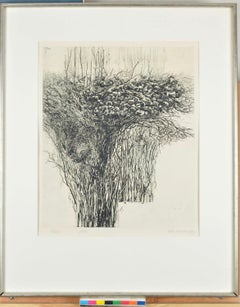 Bush. Ofort by Lolita Zikmane. 1980. 28/30. 59x48 cm. Signed