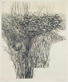 Bush. Ofort by Lolita Zikmane. 1980. 28/30. 59x48 cm. Signed