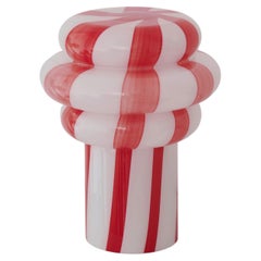 Lámpara de mesa a rayas de cristal soplado «Lolli»