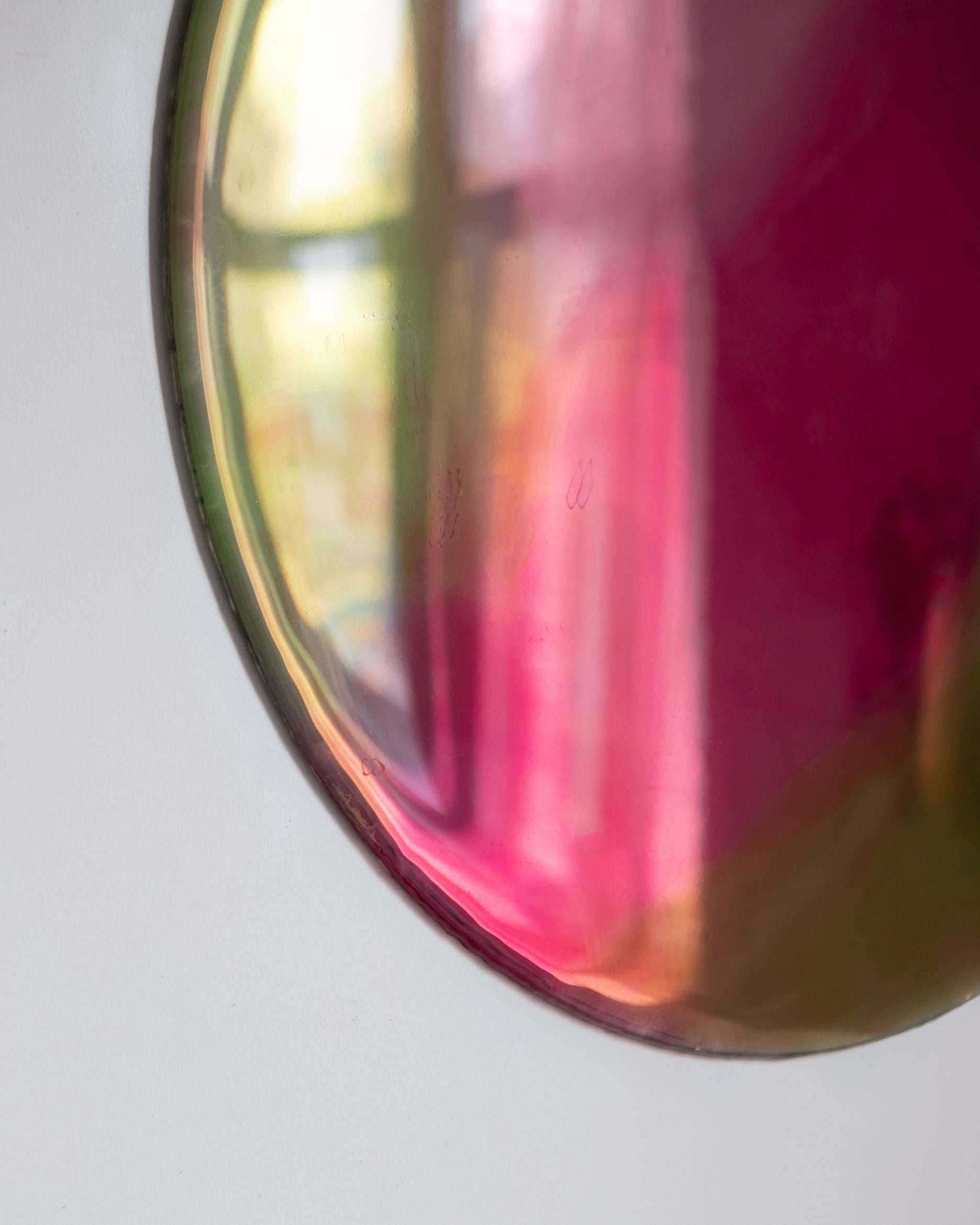 Lolli by Courtney Kinnare, Wall Art Resin Yellow Pink Mirrored Glass In New Condition For Sale In New York, NY