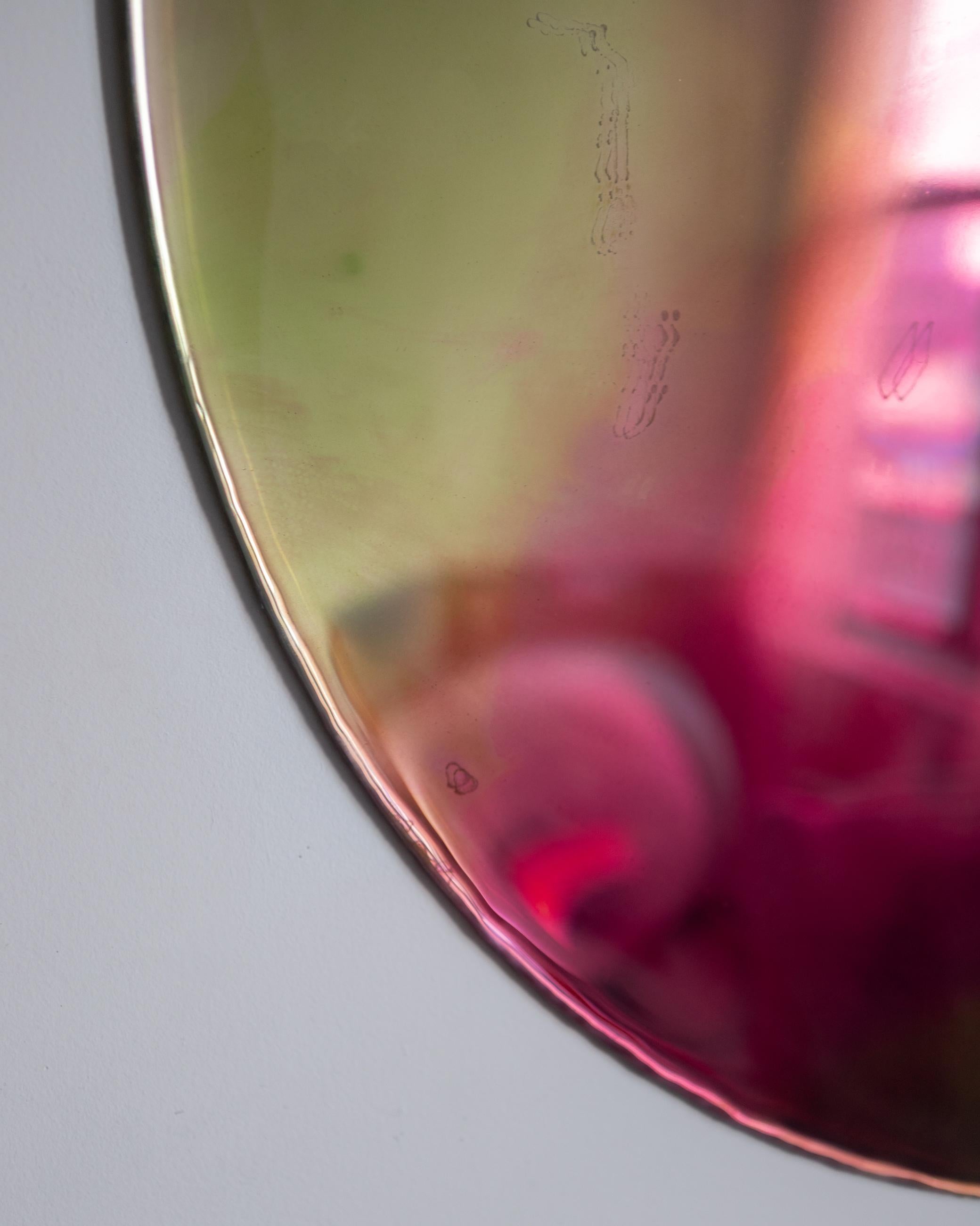 Lolli by Courtney Kinnare, Wall Art Resin Yellow Pink Mirrored Glass For Sale 2