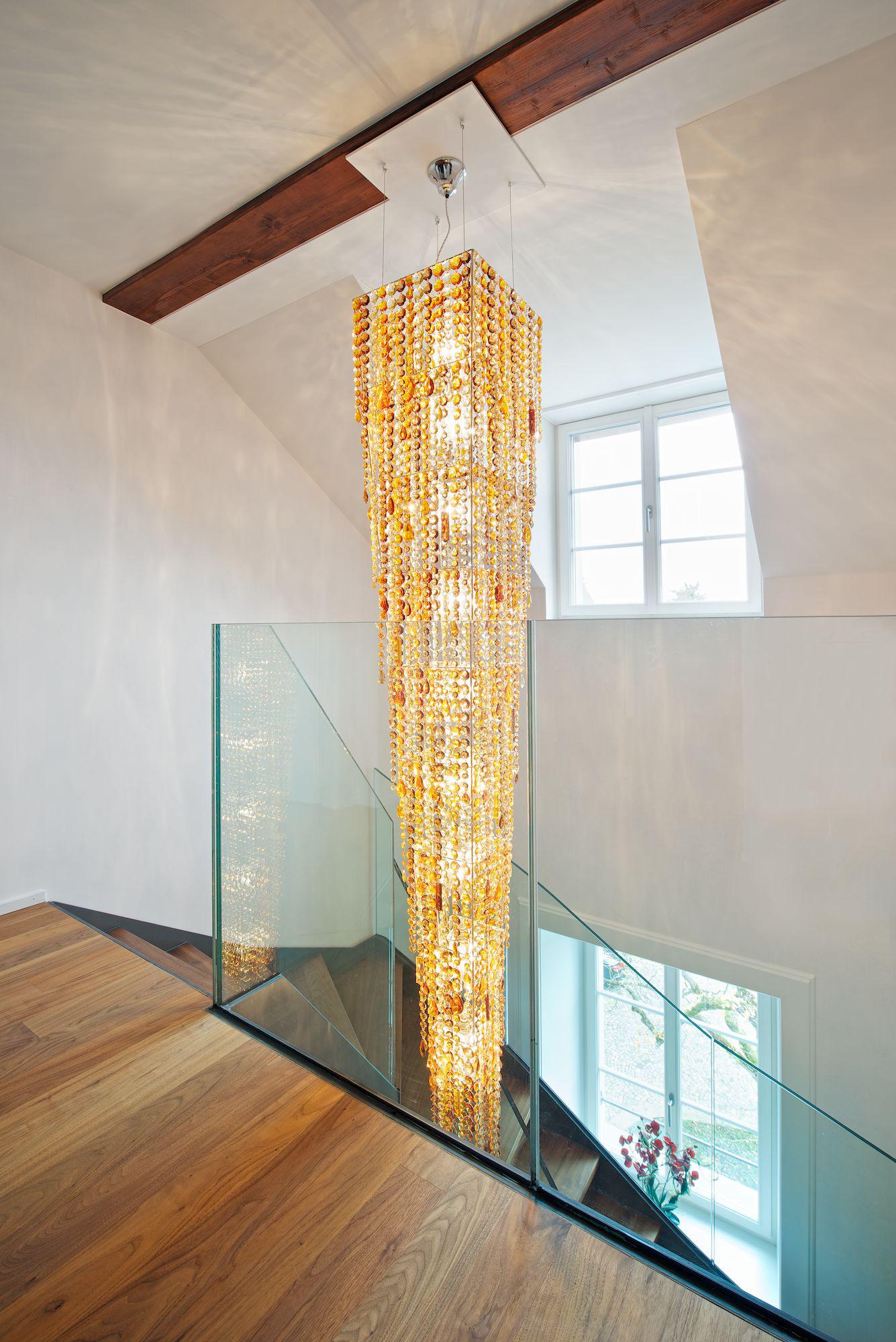 Lolli e Memmoli Caifa Crystal Pendant Light Handcrafted in Italy Modern Design (Italienisch) im Angebot