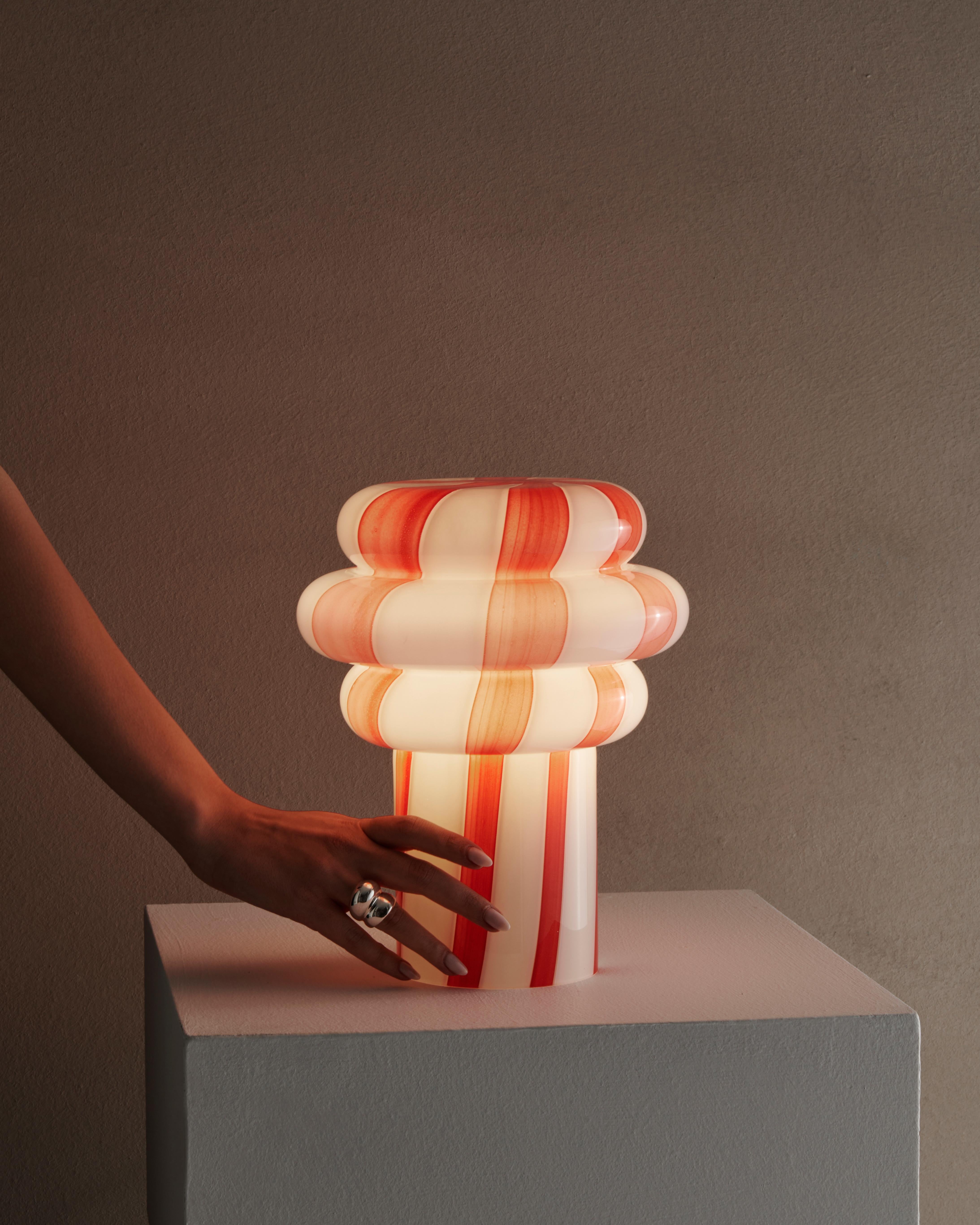 Lampada da tavolo in vetro soffiato a mano Lolli in vendita 1
