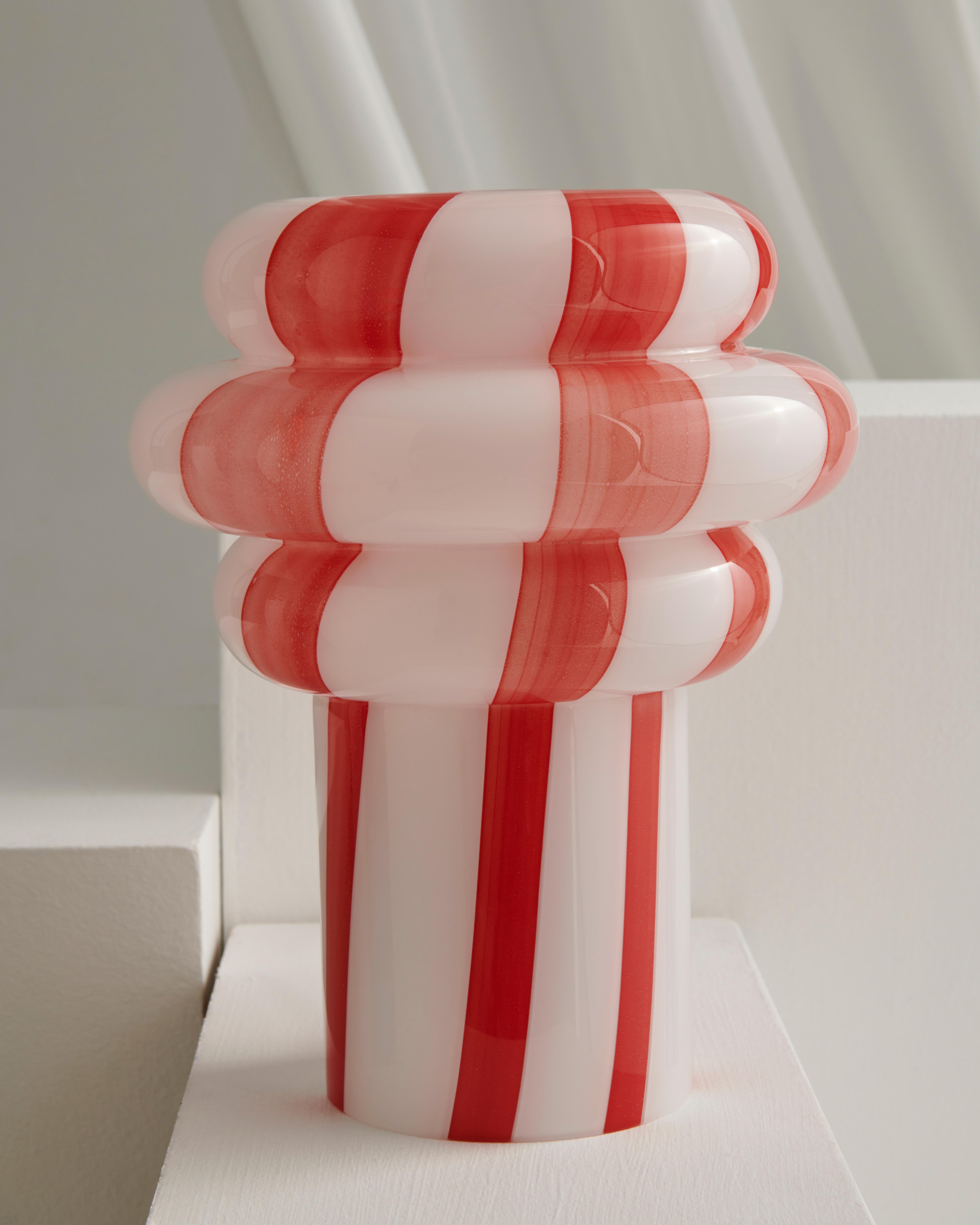 Other Lolli Table Lamp in Striped Hand Blown Glass by Studio Monsoleil For Sale