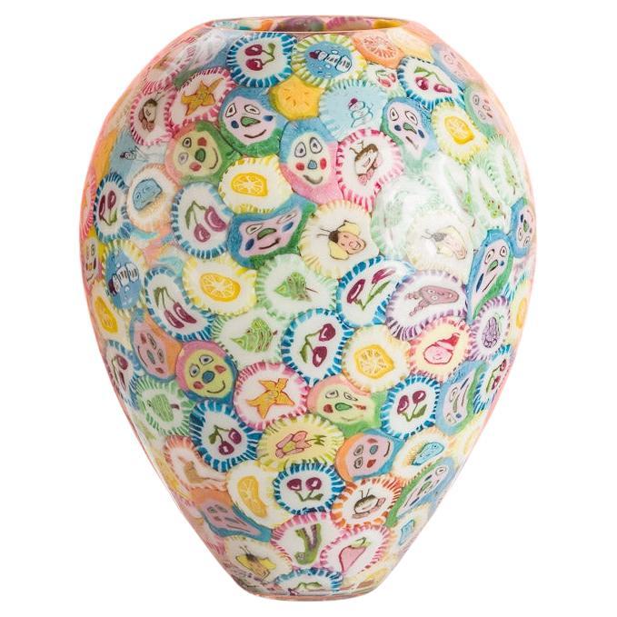 Vaso di lecca-lecca 2. vetro sperimentale soffiato a mano, lecca-lecca, astratto