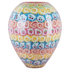 Vaso lecca-lecca, vetro sperimentale soffiato a mano, lecca-lecca, multicolore