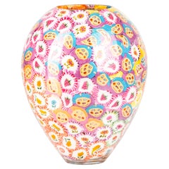 Lollipop vase, handblown experimental glass, lollipops, multicoloured