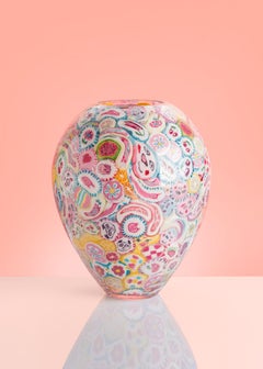 Lollipop vase, handblown experimental glass, lollipops, abstract