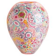 Vaso di lecca-lecca, vetro sperimentale soffiato a mano, lecca-lecca, astratto