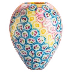 Vase Lollipop, mundgeblasenes EXPERIMENTAL-Glas, Lollipops, blau