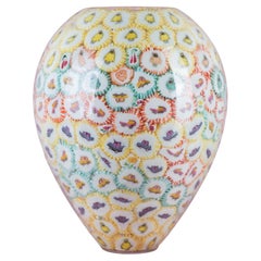 Lollipop vase, handblown experimental glass, lollipops, multicoloured