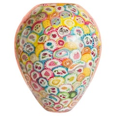 Vaso lecca-lecca, vetro sperimentale soffiato a mano, lecca-lecca, multicolore
