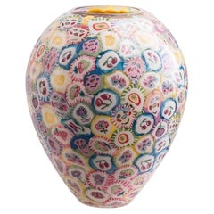 Vaso lecca-lecca, vetro sperimentale soffiato a mano, lecca-lecca, multicolore