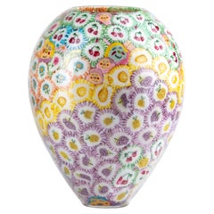 Lollipop vase, handblown experimental glass, lollipops, purple