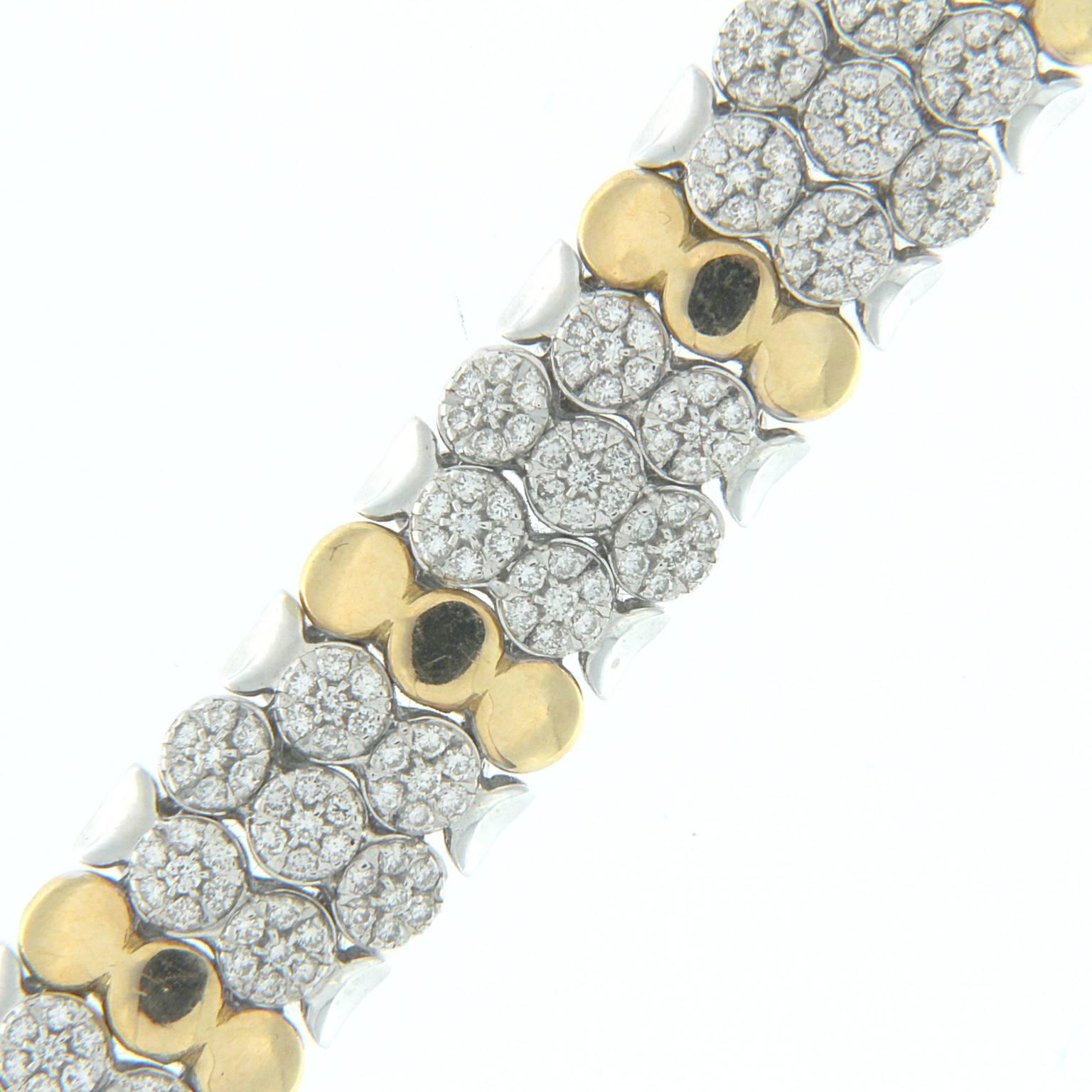 Taille brillant Bracelet Lolly en or rose 18 carats et diamants blancs en vente