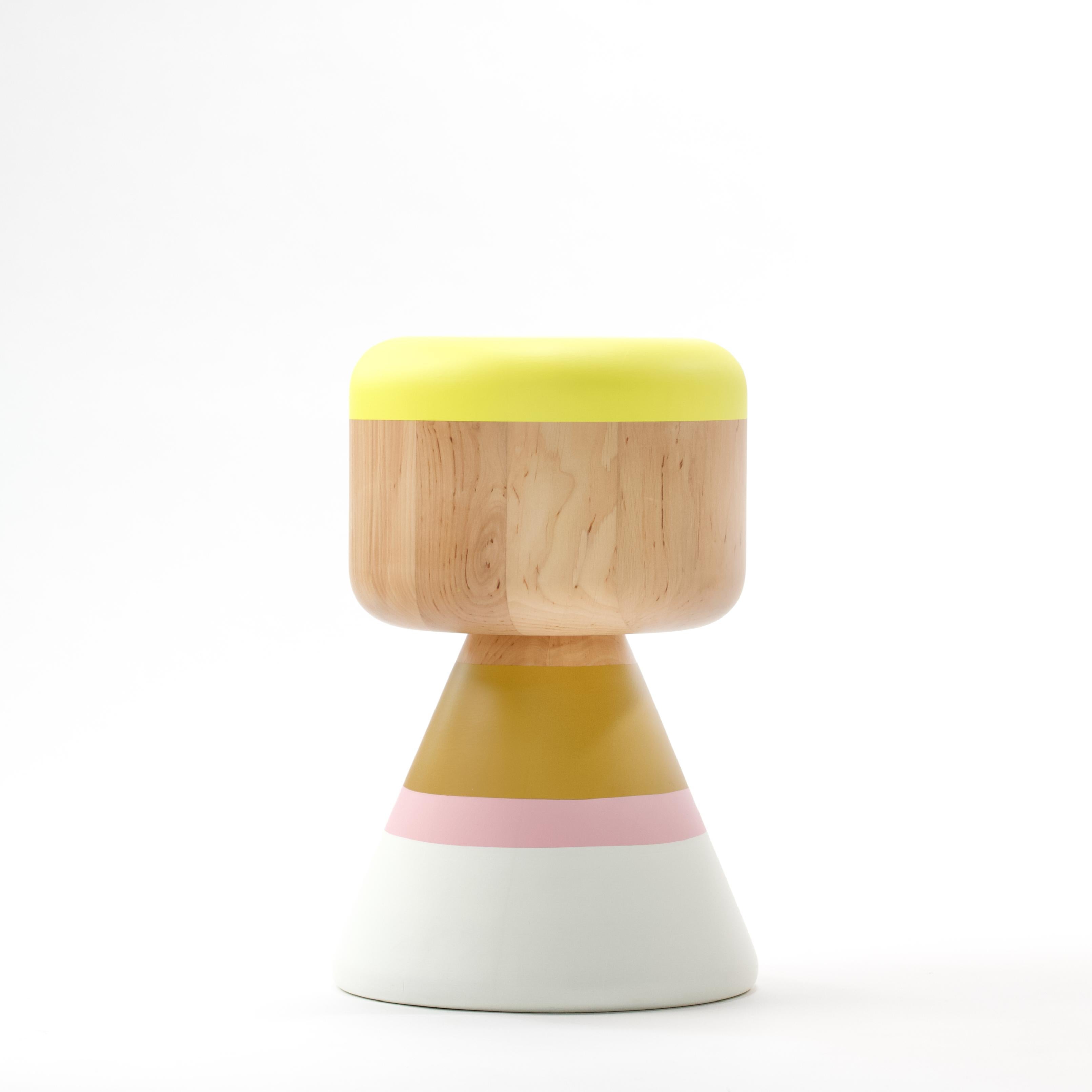 LOLO is a family of objects, stools or side tables all of which are alike, yet different - like you and me. An abstraction about diversification.

Designed by Pernille Iben Linde and Morten Linde. 

Local artisans have hand-turned the object in