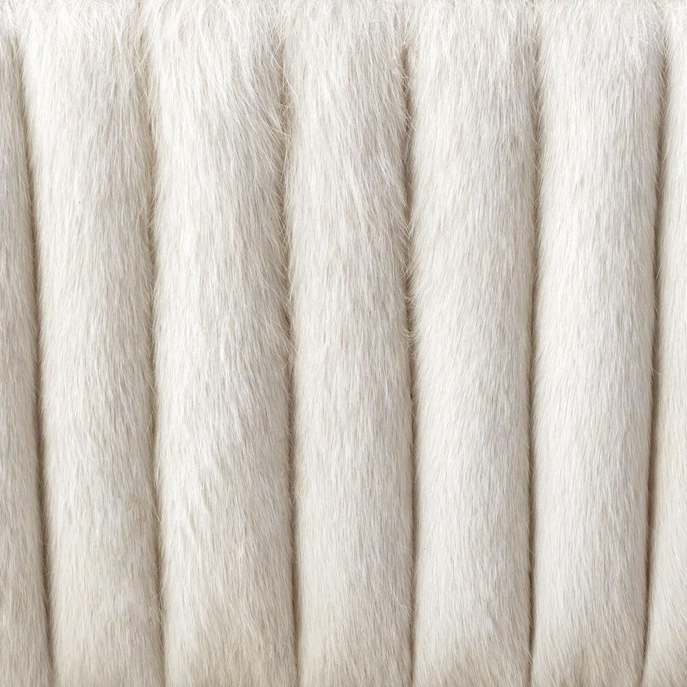 Modern Kelly Wearstler Loma Bench, Upholstered in Ivory Channeled Hair on Hide