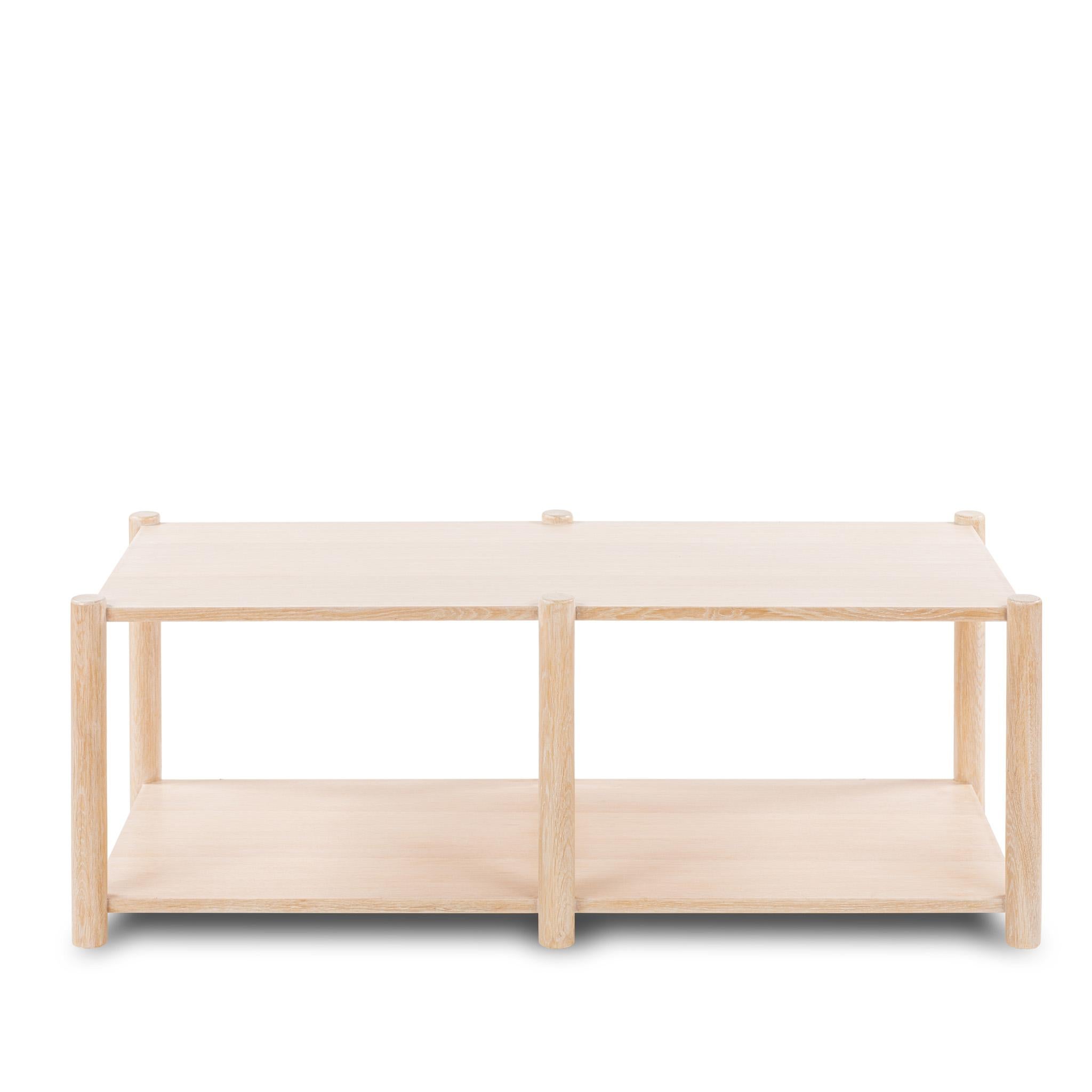 Designed by Josh Greene.
48 x 20 Coffee Table with dowel legs. 
Also available in a 48 x 48 size.