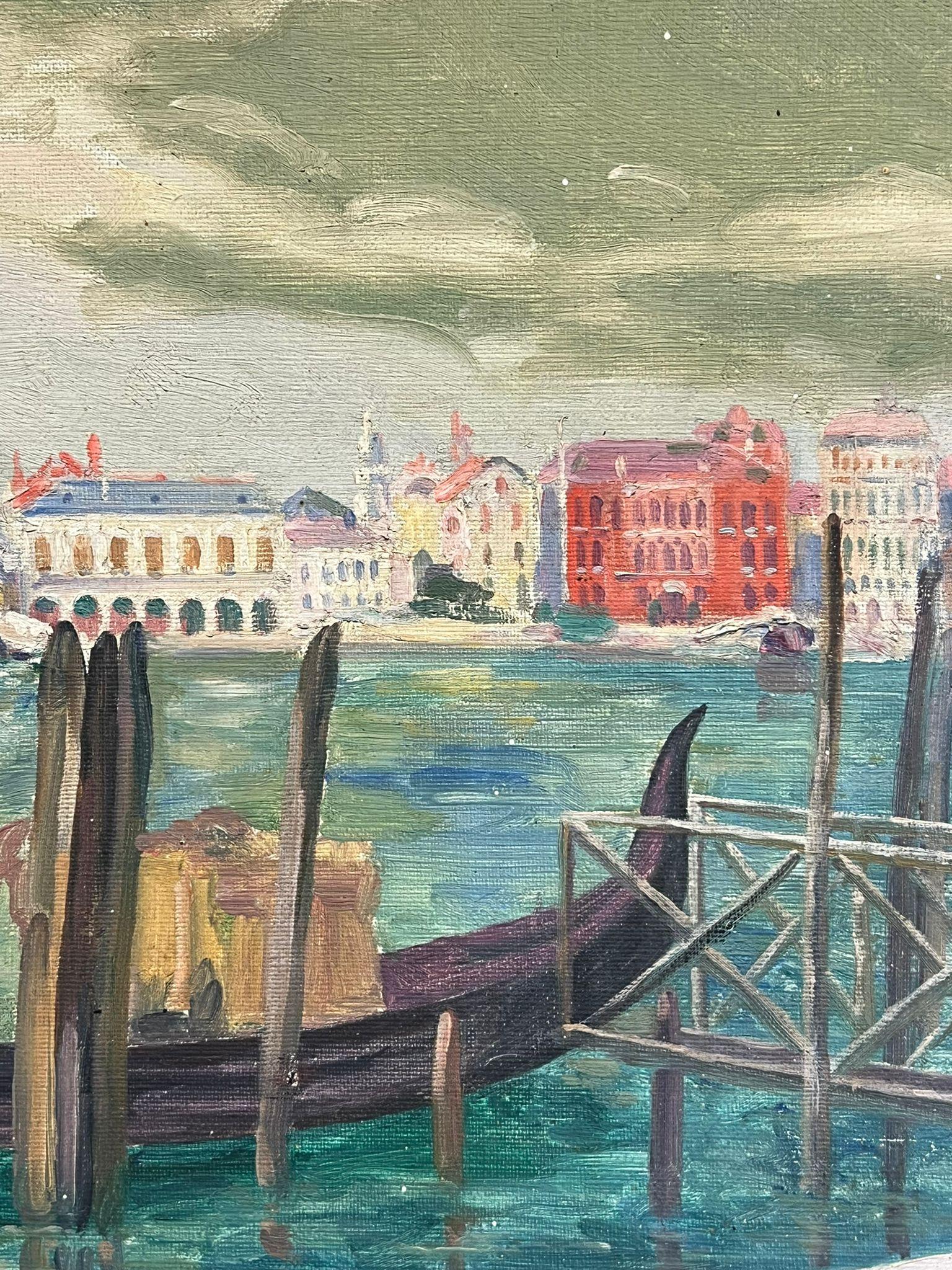 The Grand Canal Venice Beautiful Skyline Large 1930's French Oil Painting 1