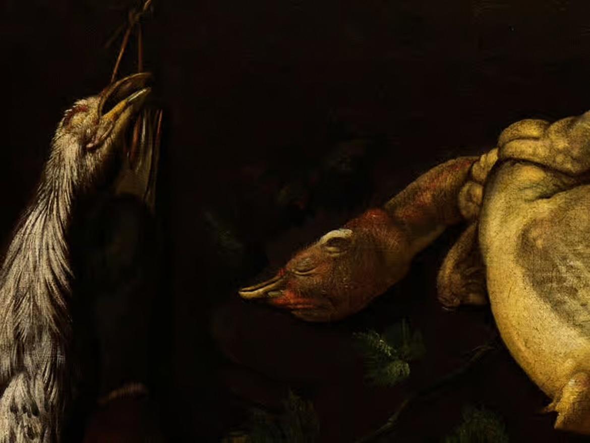 Siglo XVII Por artista lombardo Bodegón con pájaros y mecha encendida Óleo/lienzo - Painting Antiguos maestros de Lombard Artist