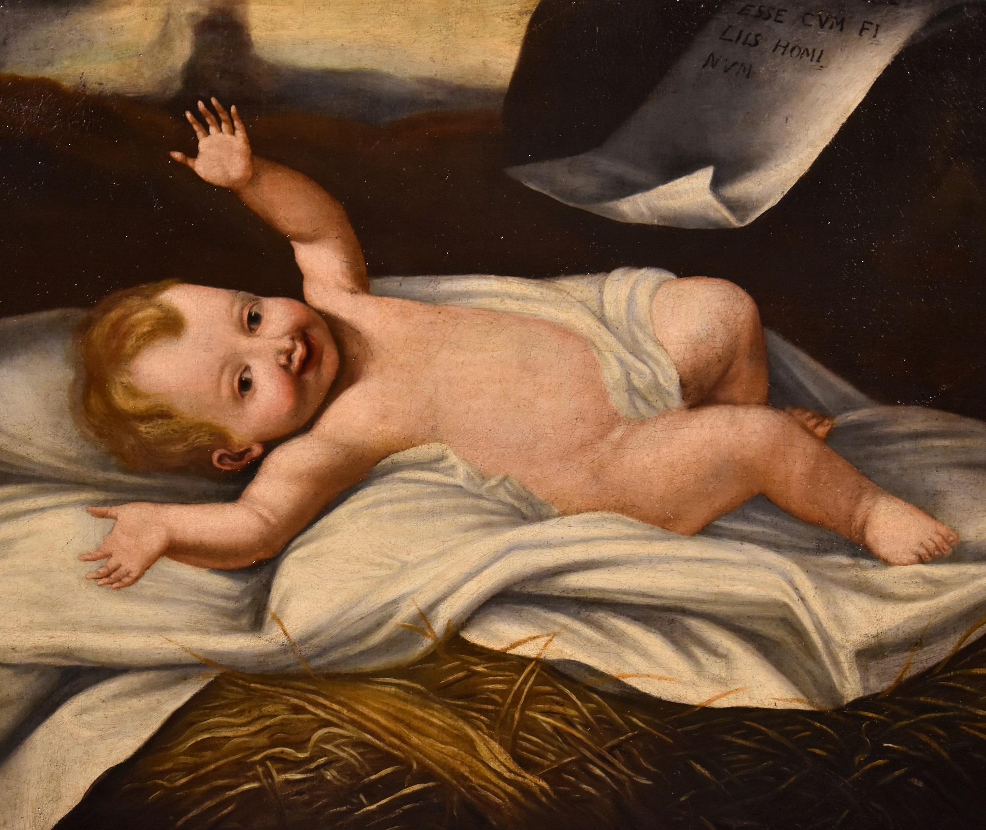 Babykind Jesus, Öl auf Leinwand, alter Meister, 17. Jahrhundert, Italien, religiös, Kind Jesus  (Alte Meister), Painting, von Lombard painter active in the 17th century