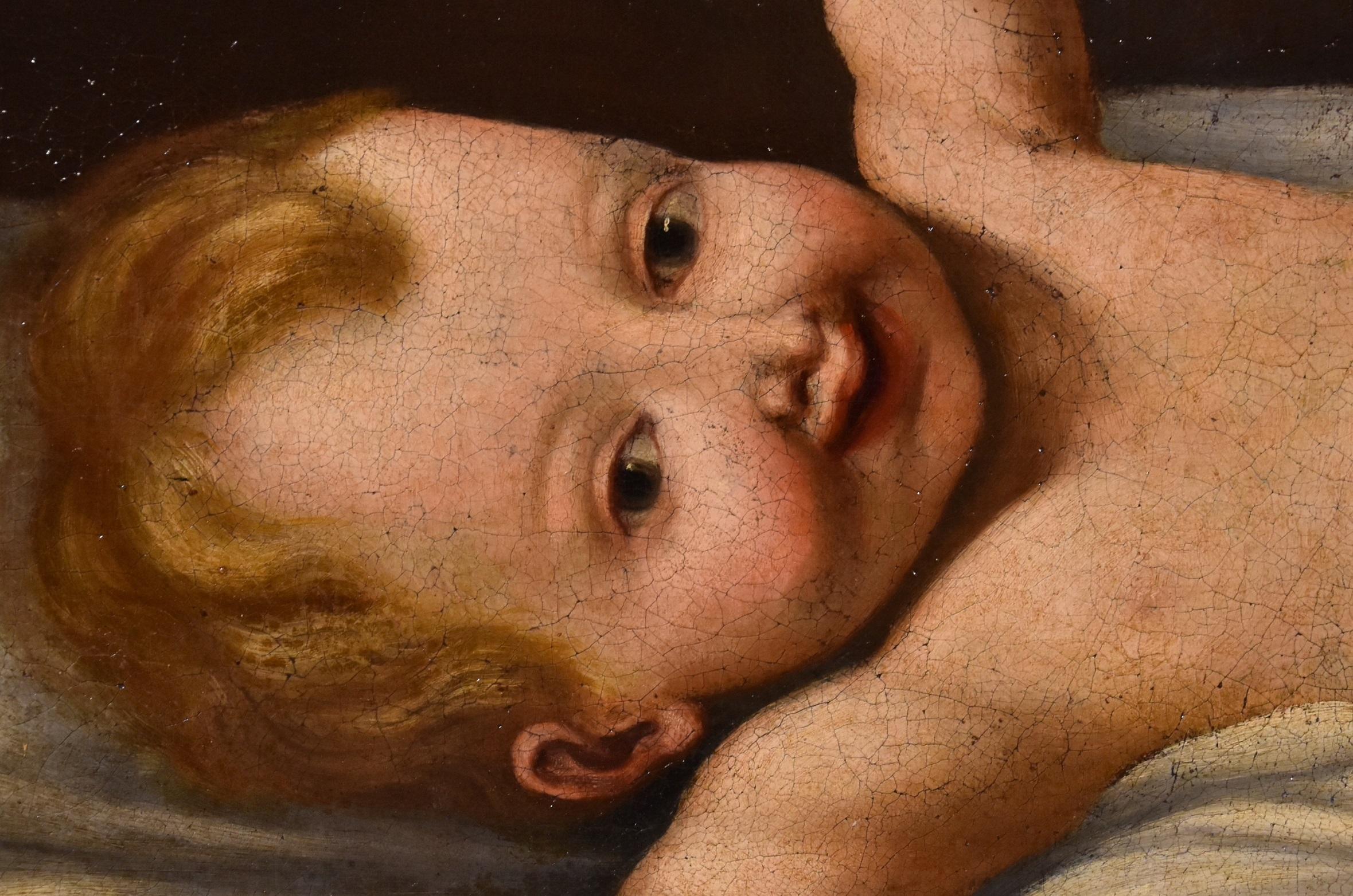 Child Jesus - Peinture à l'huile sur toile - Grand maître - Bébé italien du 17ème siècle - religieux  en vente 3
