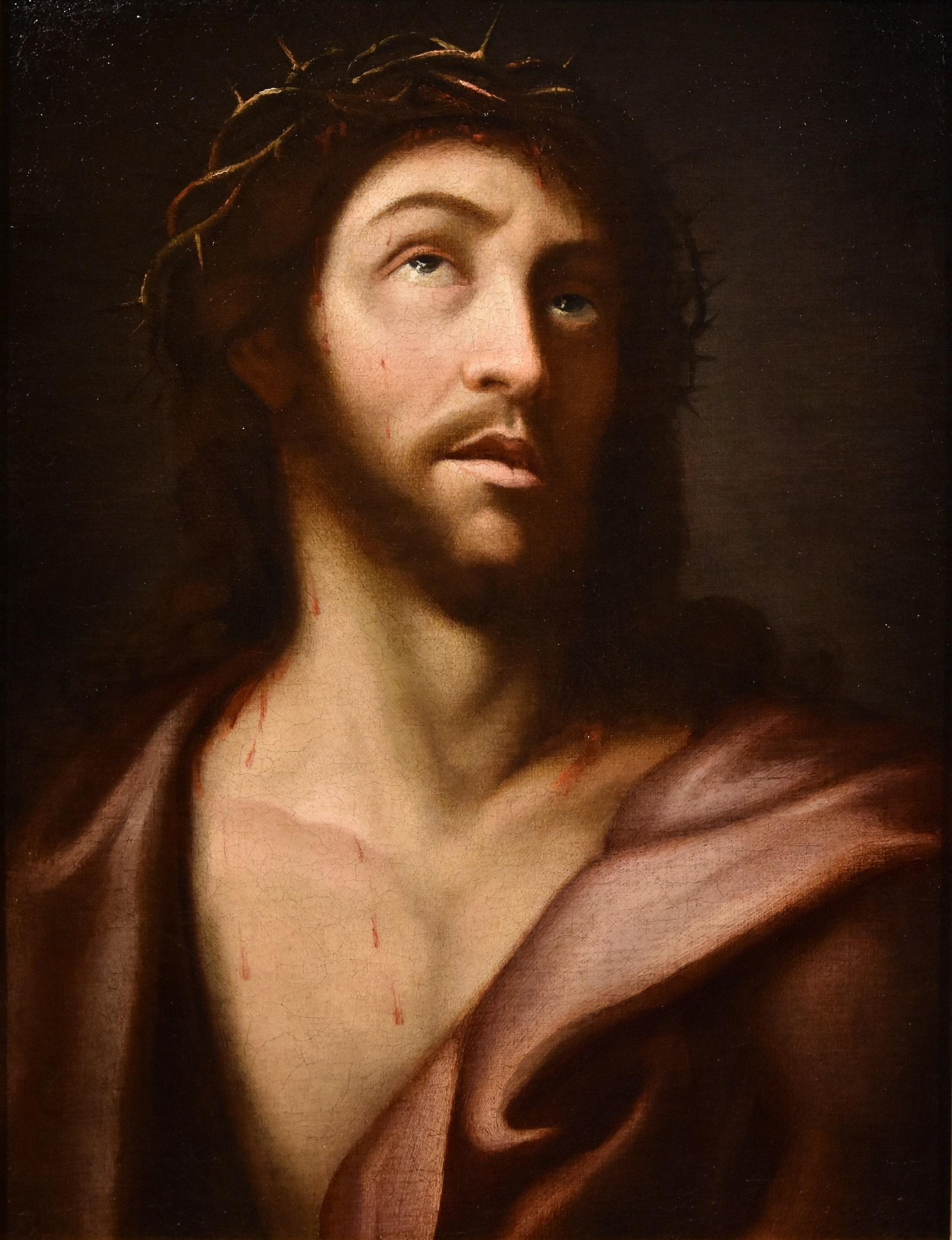 Ecce Homo Christ, Gemälde auf Leinwand, 17. Jahrhundert, Alter Meister Leonardo  (Alte Meister), Painting, von Lombard painter of the 17th century