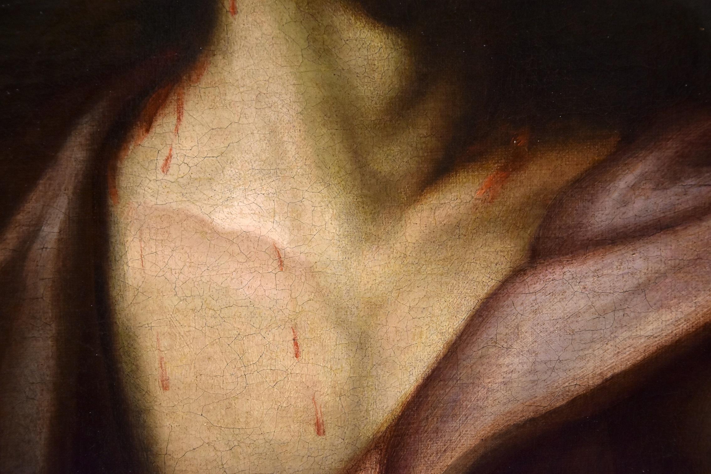 Peinture à l'huile sur toile Ecce Homo Christ du maître ancien Léonard du XVIIe siècle italien  en vente 3