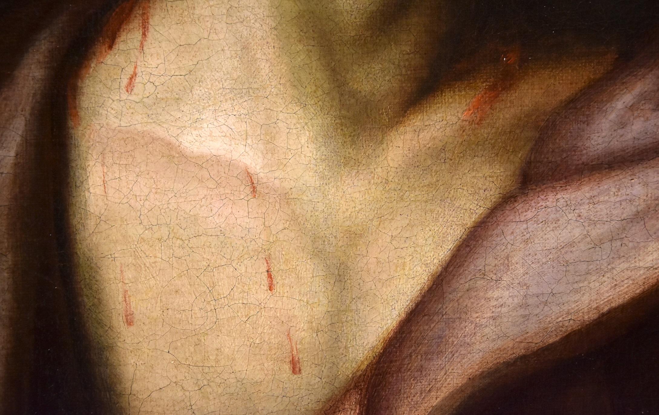 Peinture à l'huile sur toile Ecce Homo Christ du maître ancien Léonard du XVIIe siècle italien  en vente 4