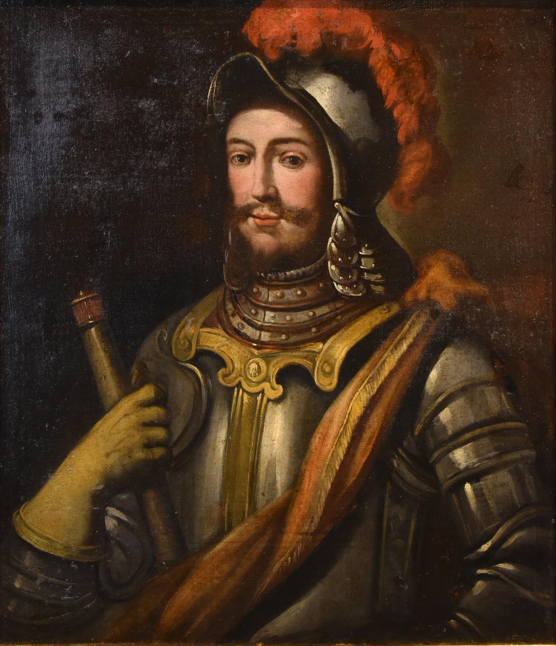 Portrait Knight Paint Oil on canvas 17th Century Lombard school Old master Italy For Sale 3