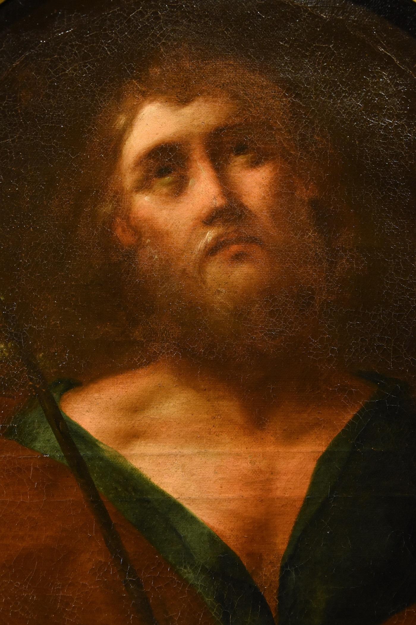 St. Joseph, Gemälde, Öl auf Leinwand, Lombardische Schule, 17. Jahrhundert, religiöser alter Meister im Angebot 1