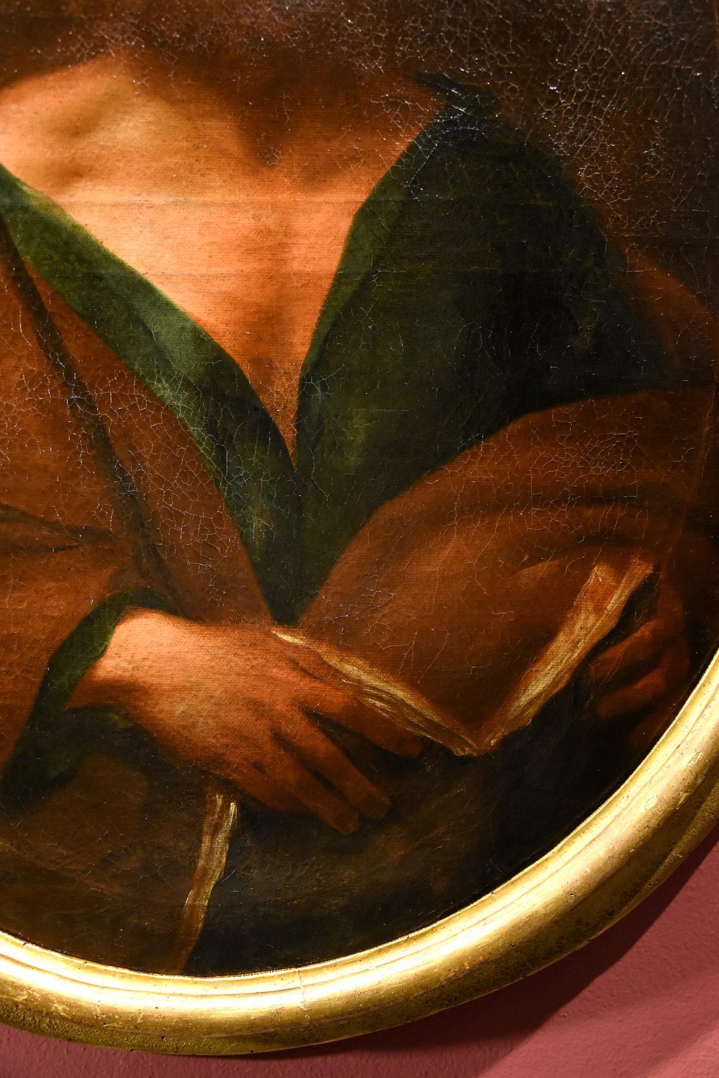 St. Joseph, Gemälde, Öl auf Leinwand, Lombardische Schule, 17. Jahrhundert, religiöser alter Meister im Angebot 5