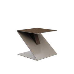 Lombard Side Table Made in Portugal By Porus Studio Stainless Steel Wood